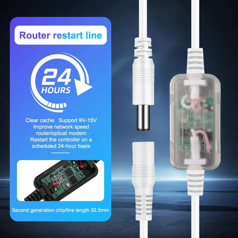 Automatic Router Modem Restart Power Cable 24 72 Hours Auto Cycle Qme A1