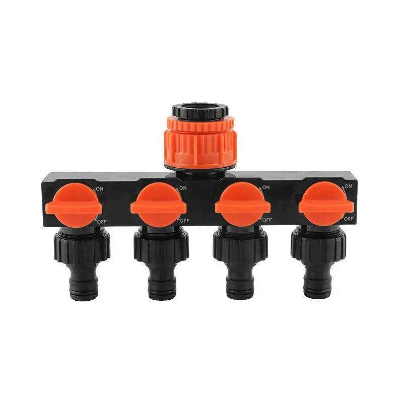 Garden Hose Pipe Splitter 4-Way Faucet Diverter Tap Hose Connector Splitter Four Independent Switches For Home Lawn Irrigation Qme A2