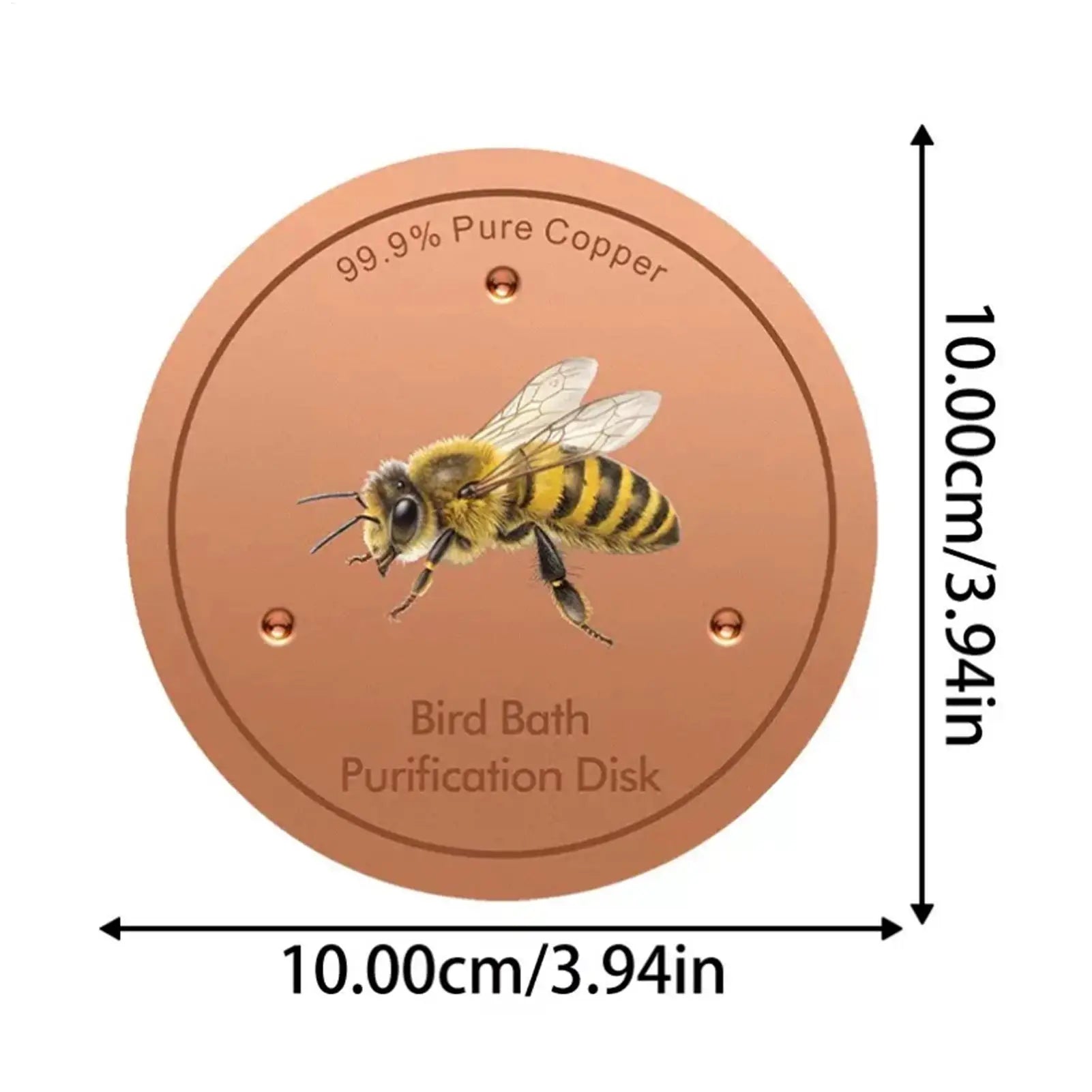 Bird Bath Purification Disk Bee Pattern Filtration Ornaments Metal Bird Bath Purification Disk For Outdoor Garden Deck Patio Qme