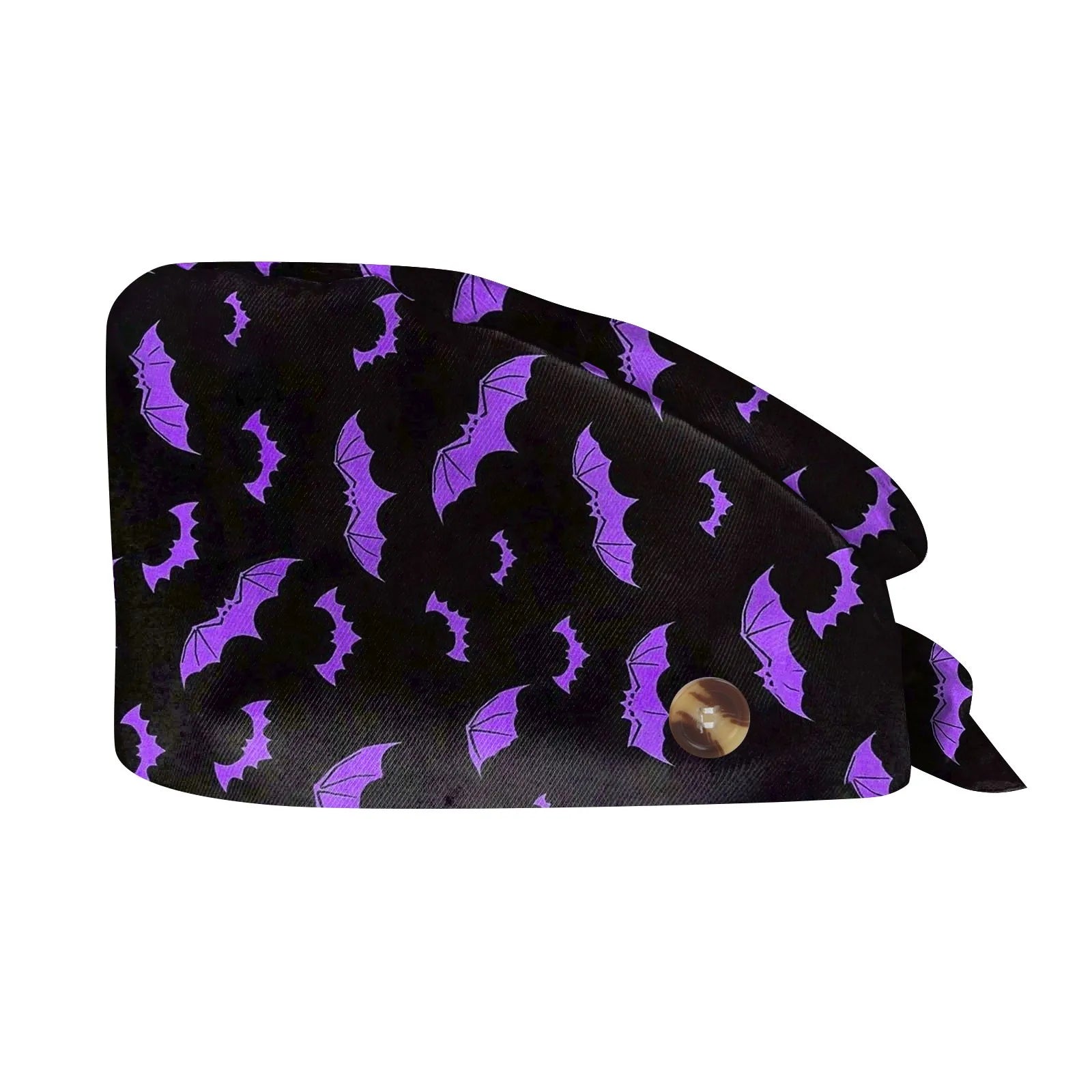 Halloween Skeleton Printing Adjustable Scrub Cap Surgical Cap Woman and man Veterinary Pet Shop Scrub Hat Dentist Working Cap Qme Purple One Size