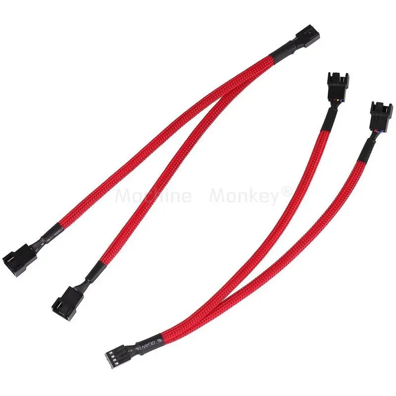 Computer Fan Cable Extension Cooler Female To PWM Male Cooling 4Pin Motherboard Power Adapter Splitter 3Pin Wire Cord Qme