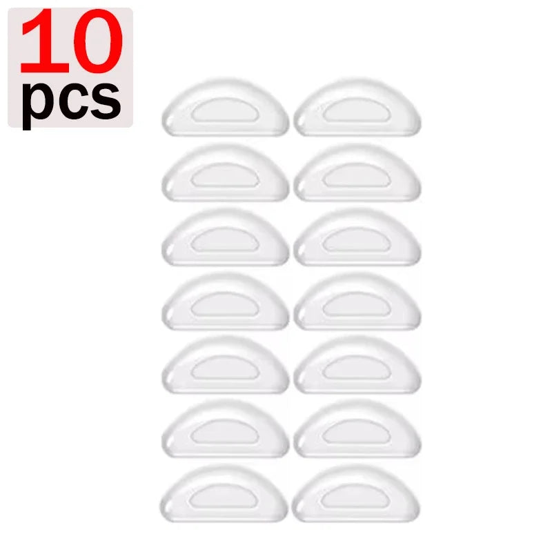 10/60pcs Glasses Nose Pads Adhesive Silicone Nose Pads Non-slip Transparent Nosepads for Glasses Eyeglasses Eyewear Accessories Qme clear-10pcs