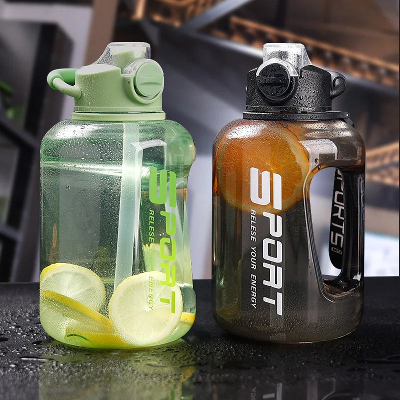Extra Large Capacity Sports Fitness Straw Water Bottle Qme