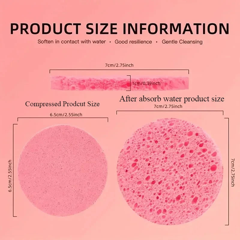 50/20/10PCS Compressed Facial Sponge Cosmetic Hydrotherapy Sponge Suitable for Daily Cleansing, Makeup Removal, and Exfoliation Qme