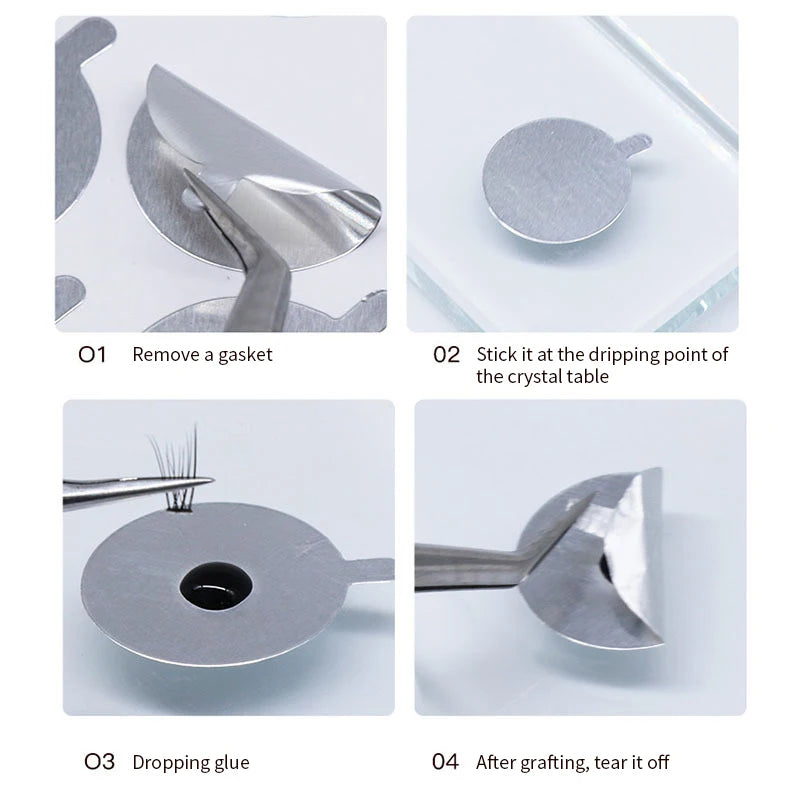 Disposable Eyelash Glue Holder Foil Pallet Extension Pads Lashes Qme
