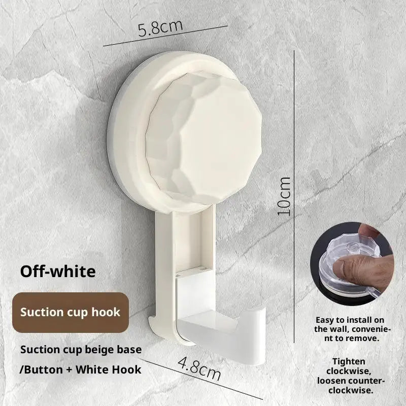 Kitchen Organizer Hook Powerful Suction Cup Hooks Traceless Heavy Qme Beige