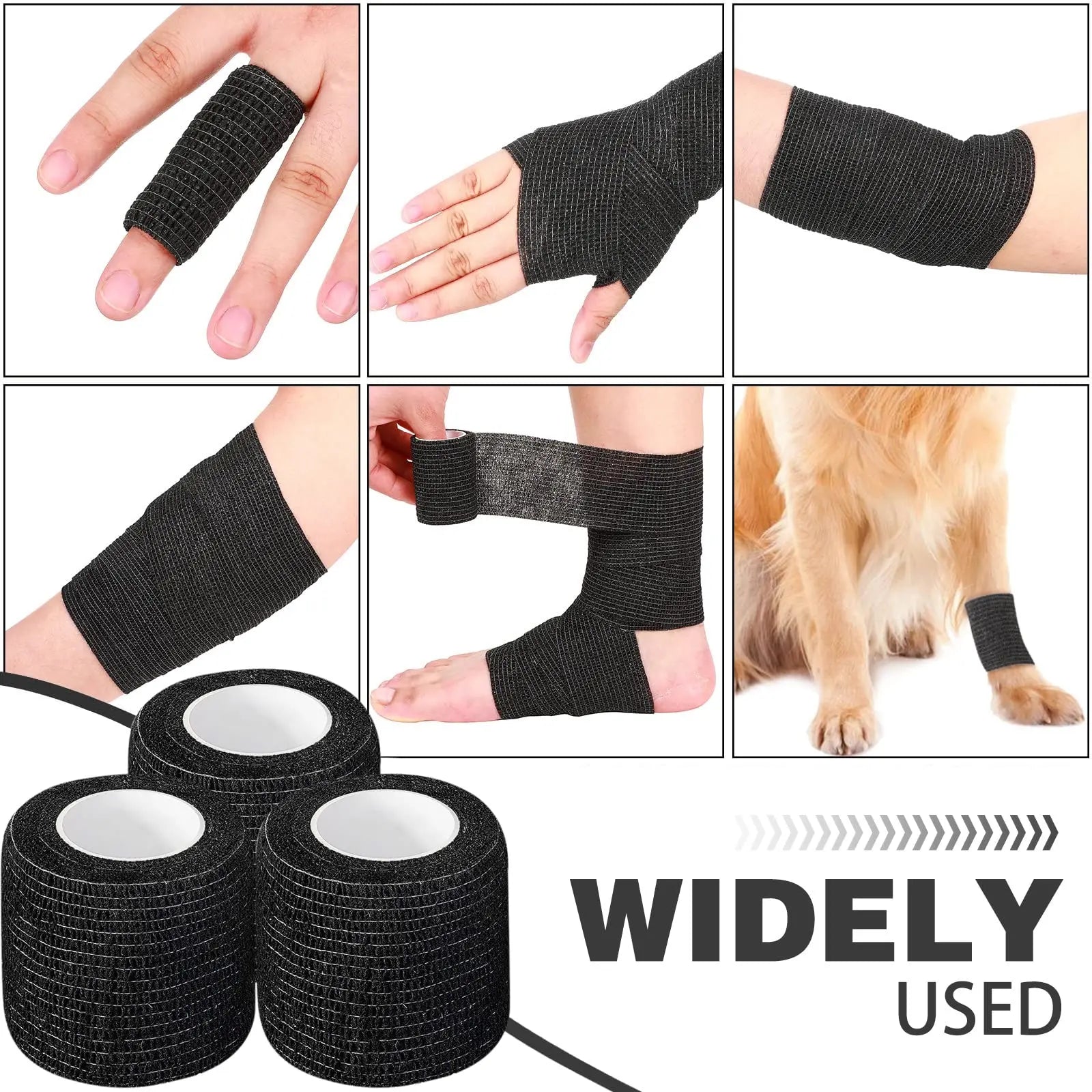 Factory Wholesale 6/12/24/48pcs Disposable Cohesive Tape Wrap Elastic Bandage Rolls For Tattoo Machine Grip Accessories Supply Qme
