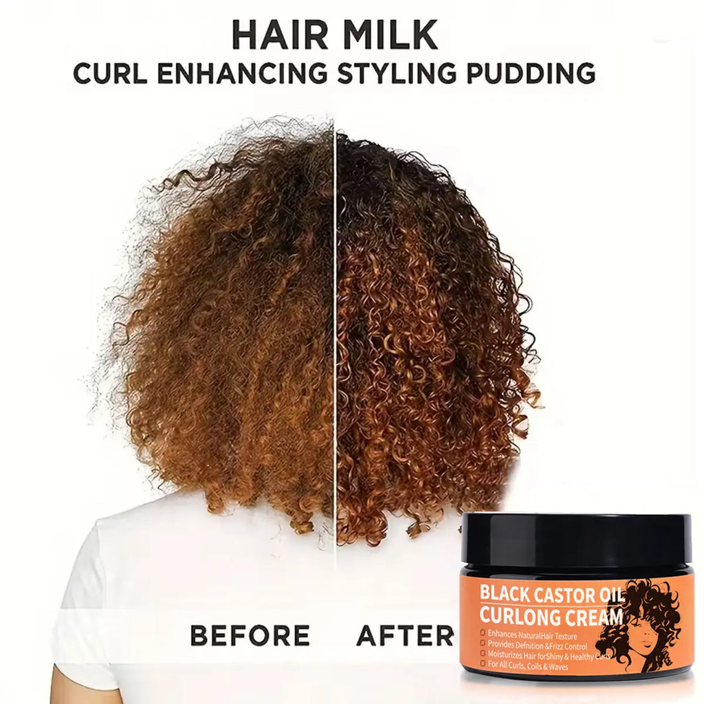 Black Castor Oil Curl Defining Cream Non-sticky Hydrates Eliminates Qme