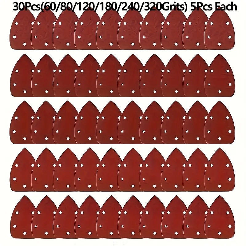 15/30Pcs mouse detail sander sandpaper sander replacement pad for 140mm mouse sander sander sheet assortment Qme 30PCS