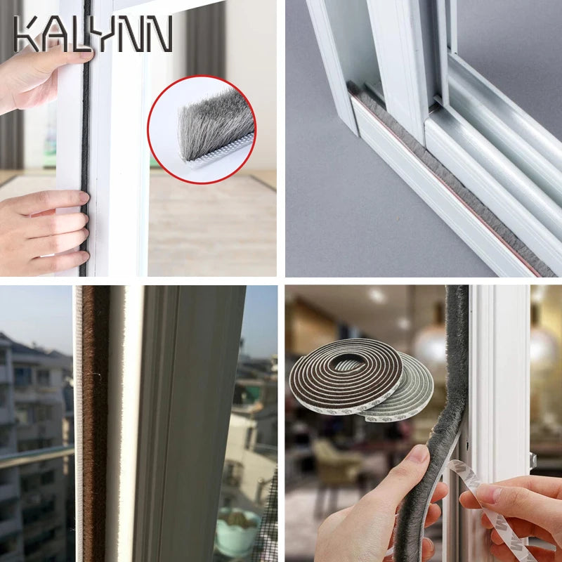 5 Meter Self-adhesive Sealing Wind-proof Brush Strip Home Door Window Qme