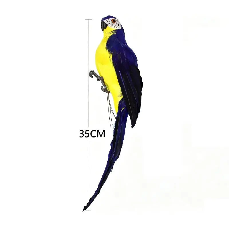 Simulation Parrot Garden Decoration Creative Lawn Figurine Ornament Animal Bird Outdoor Garden Party Prop Decoration Home Qme 35cm Blue
