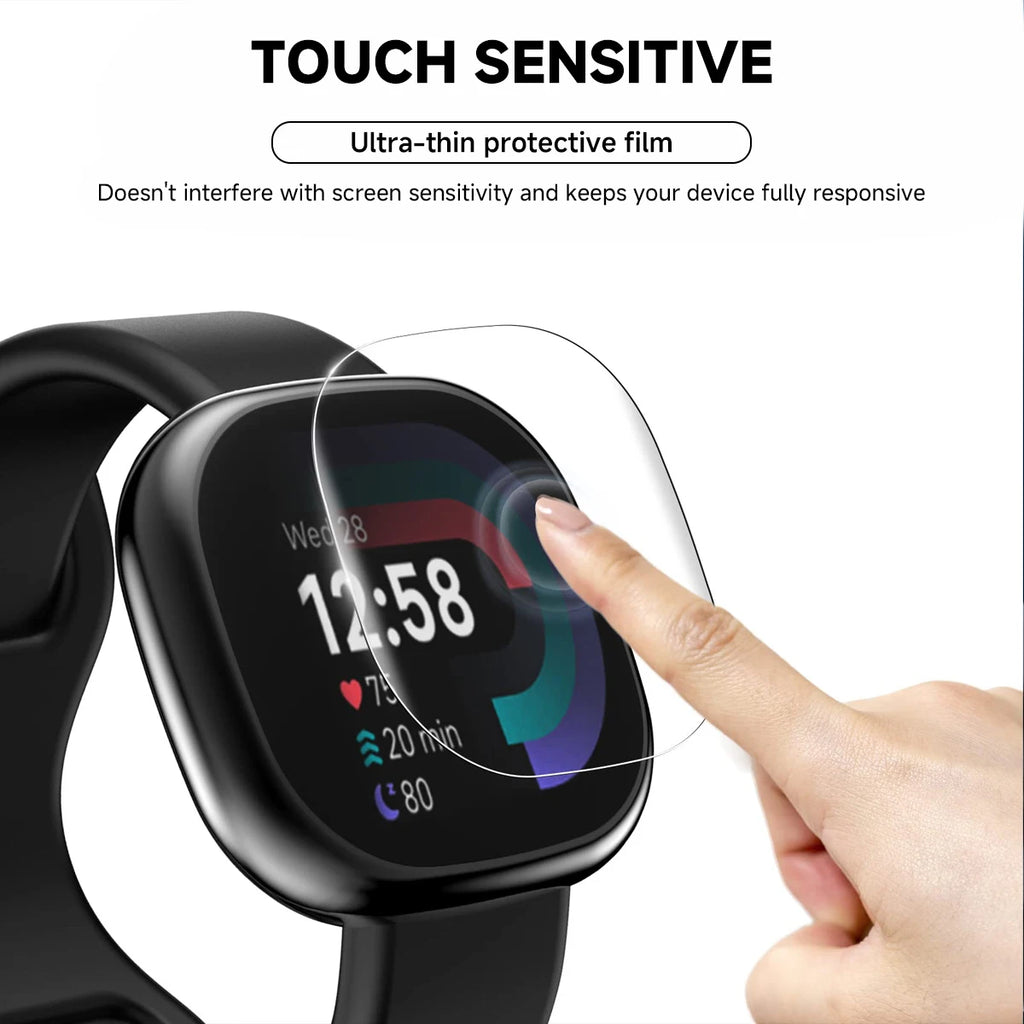 Soft Clear Protective Film For Fitbit Versa 4/3/Sense 2 Smart Watch Versa4 Sense2 Screen Protector Full Cover for Ace LTE Qme