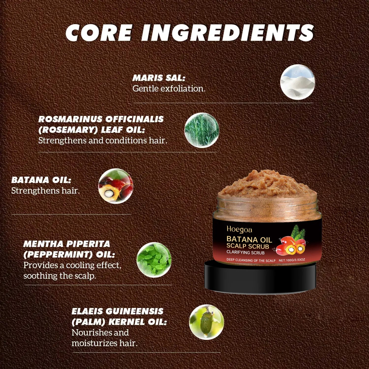 Batana Oil Scalp Scrub for Strengthening Hair Deep Cleaning Nourishing Soothing Shampoo for Sensitive Scalp Hair Care Qme