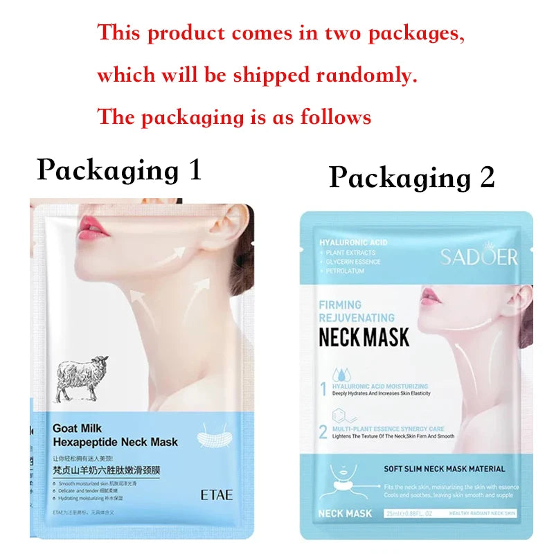 Goat Milk Hyaluronic Acid Neck Mask Collagen Firming Masks Nourishing Qme