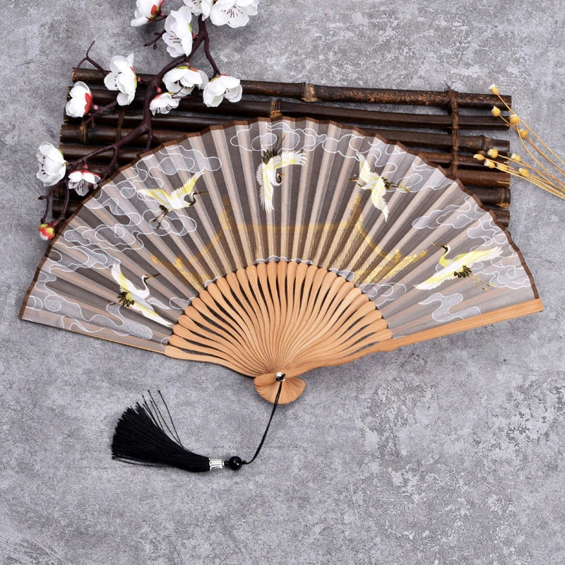 Chinese Style Ladies Portable Small Fan Gift Folding Fan Dance Hanfu Folding Fan Qme style 4