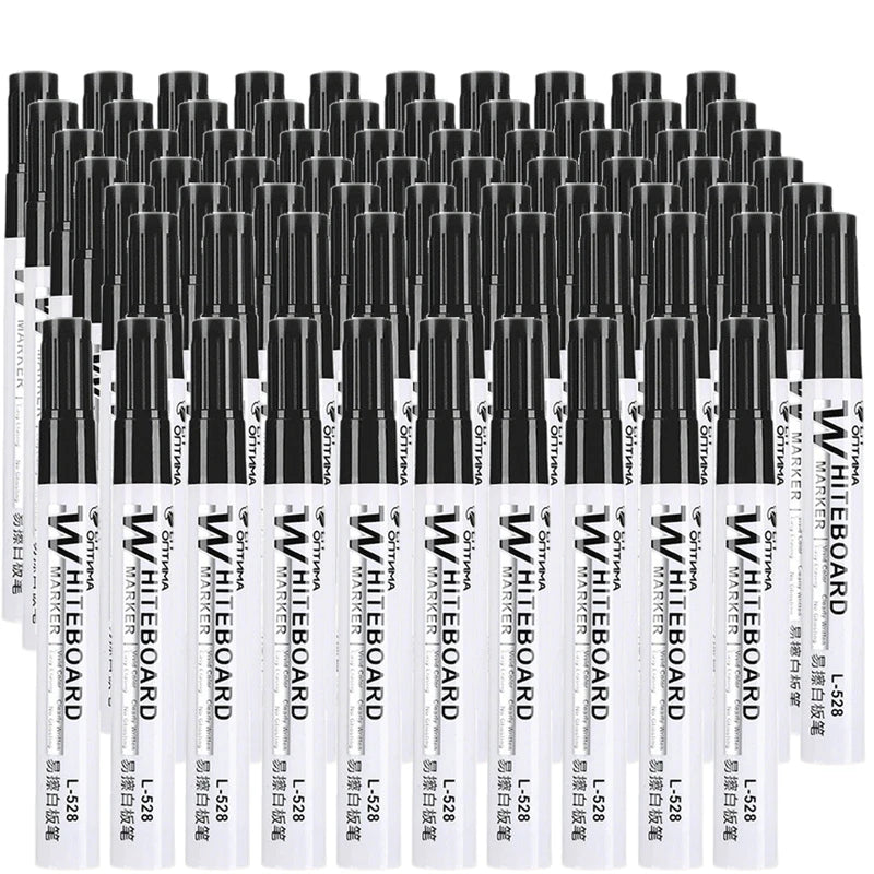 1-100Pcs Erasable Whiteboard Marker Pen Blackboard Marker Teaching Chalk for Glass Office School Stationery White Board Marker Qme