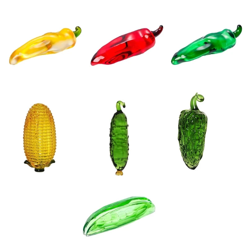 Home Display Crystal Vegetable Figurine Shelf Placement Desk Use Qme