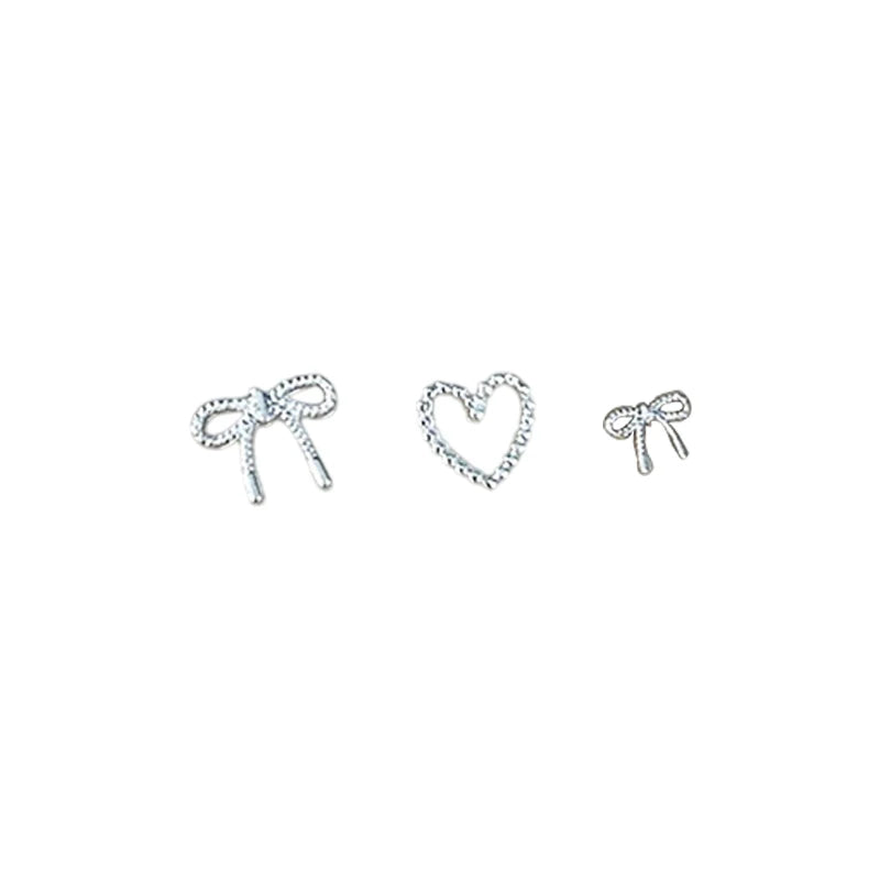 Alloy Bowknot Love Nails Art Charms Decorations 3D Luxury Metal Qme