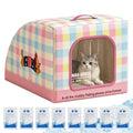 Insulated Cat House Insulated Portable Bed With Handle Indoor Cat House For Stray Pets Bedroom Living Room Balconies Courtyards Qme puppy L China Mainland