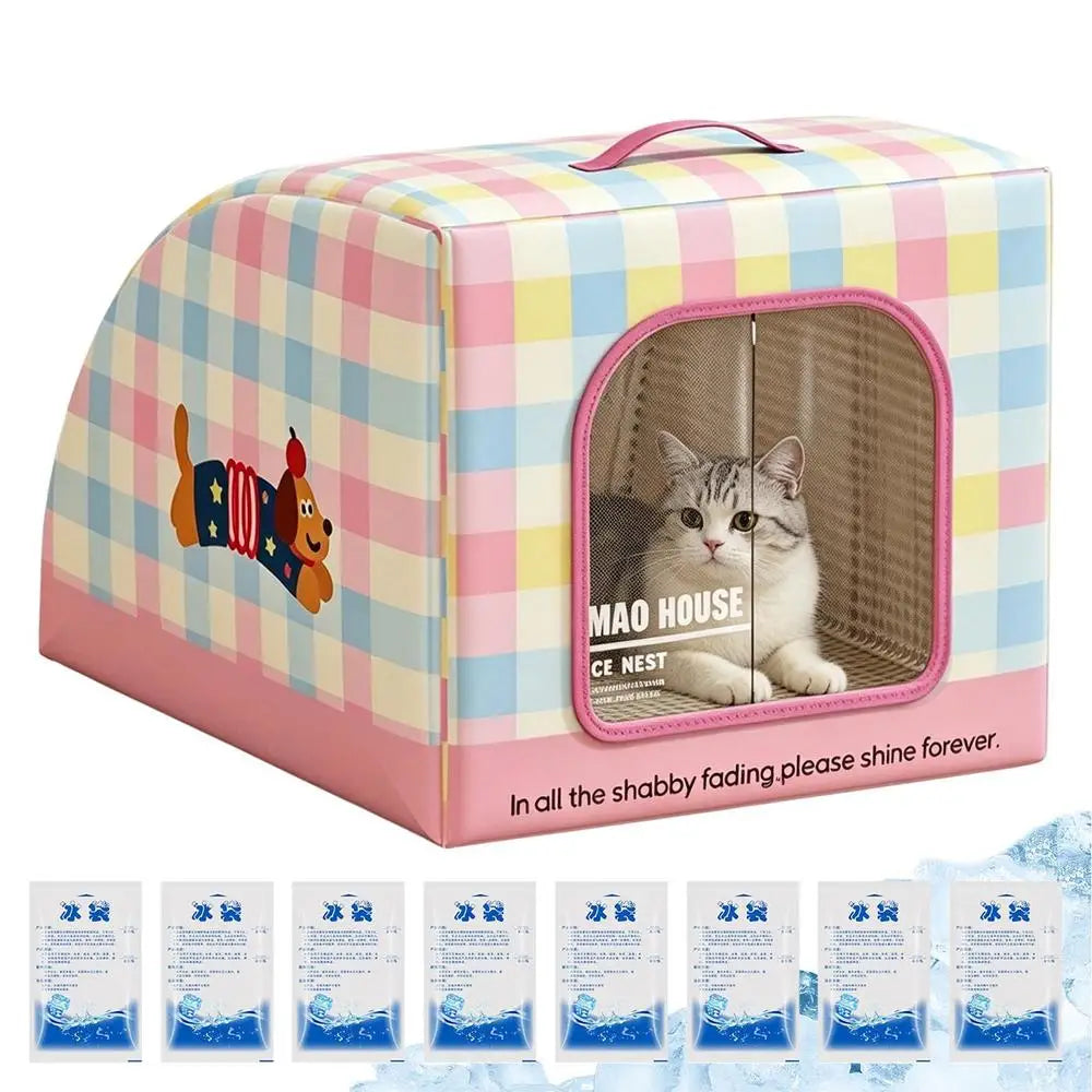 Insulated Cat House Insulated Portable Bed With Handle Indoor Cat House For Stray Pets Bedroom Living Room Balconies Courtyards Qme puppy L China Mainland