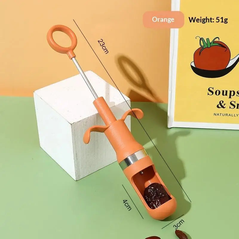 Cherry Pitter Fast One Second Pit Removal Non Slip Handle Red Date Qme A