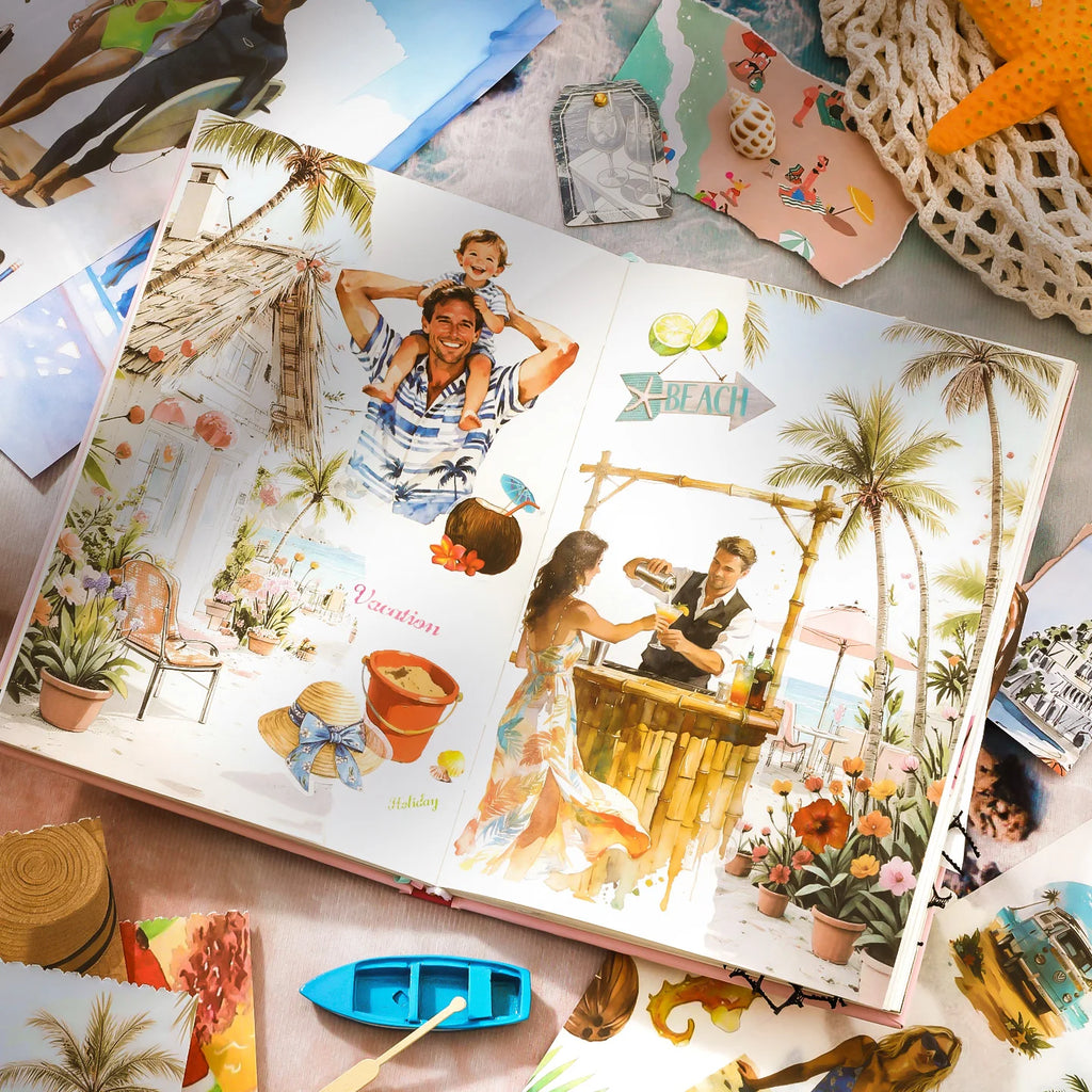 20/50 Pcs Large Size Beach Series Die Cut Stickers for Scrapbook Diary Japanese Stationery Supplies Handmade Decorative Qme
