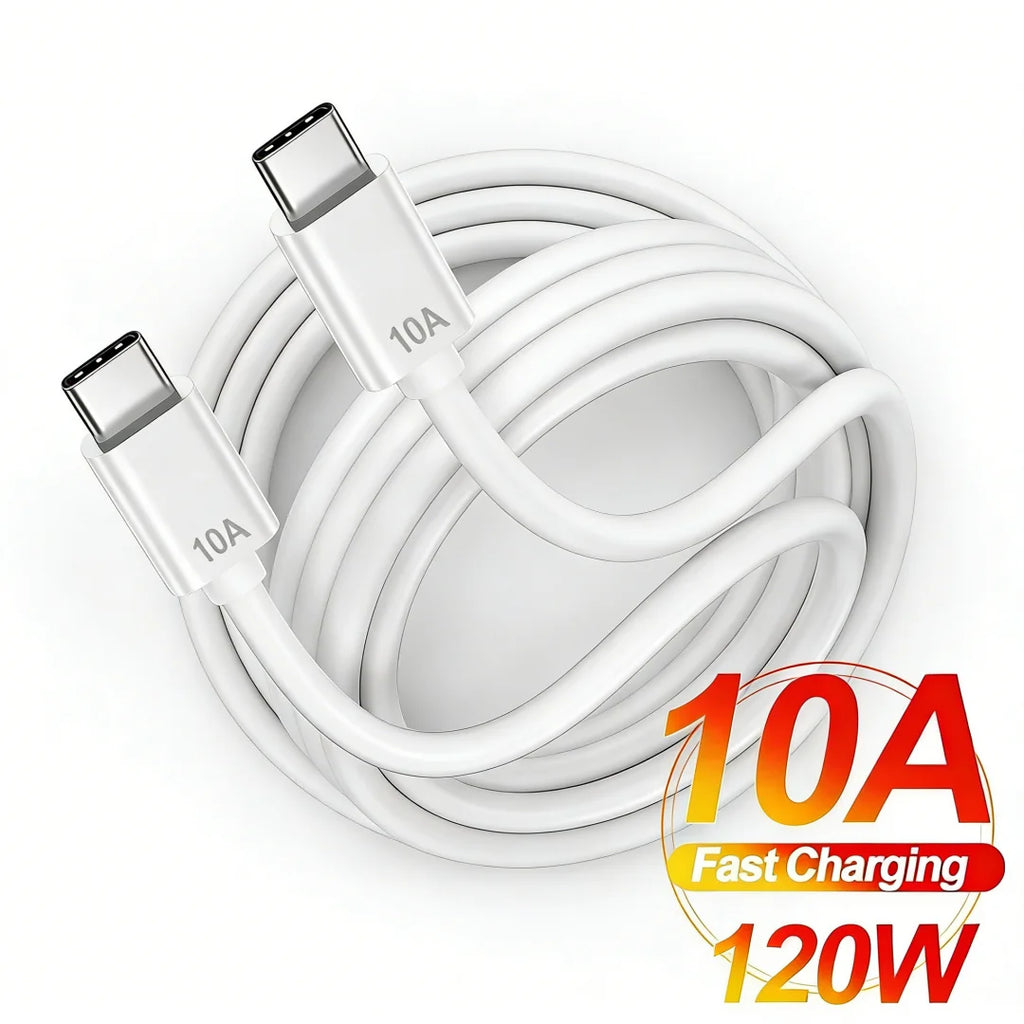 Dual PD 120W 10A Type C to USB-C Cable Super Fast Charging For iPhone Samsung Xiaomi Universal Phone Quick Charge 3.0 Data Cord Qme