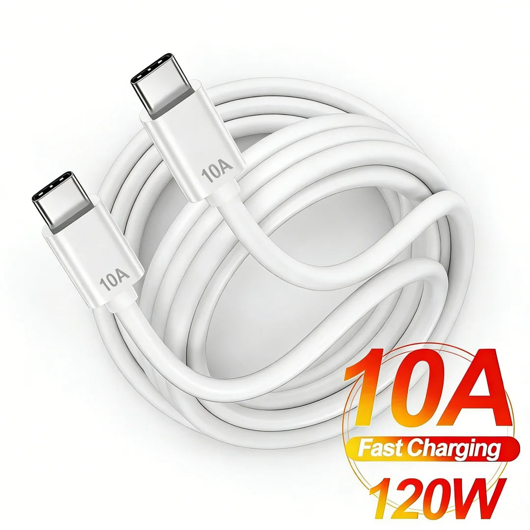 Dual PD 120W 10A Type C to USB-C Cable Super Fast Charging For iPhone Samsung Xiaomi Universal Phone Quick Charge 3.0 Data Cord Qme