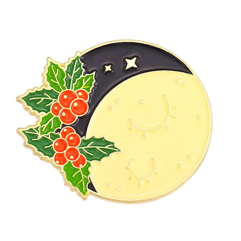 Flower Sun Moon Phase Enamel Pin Metal Badge Daisy Rose Astrology Brooch Lapel Backpack Accessories Jewelry Friends Wholesale Qme style 4
