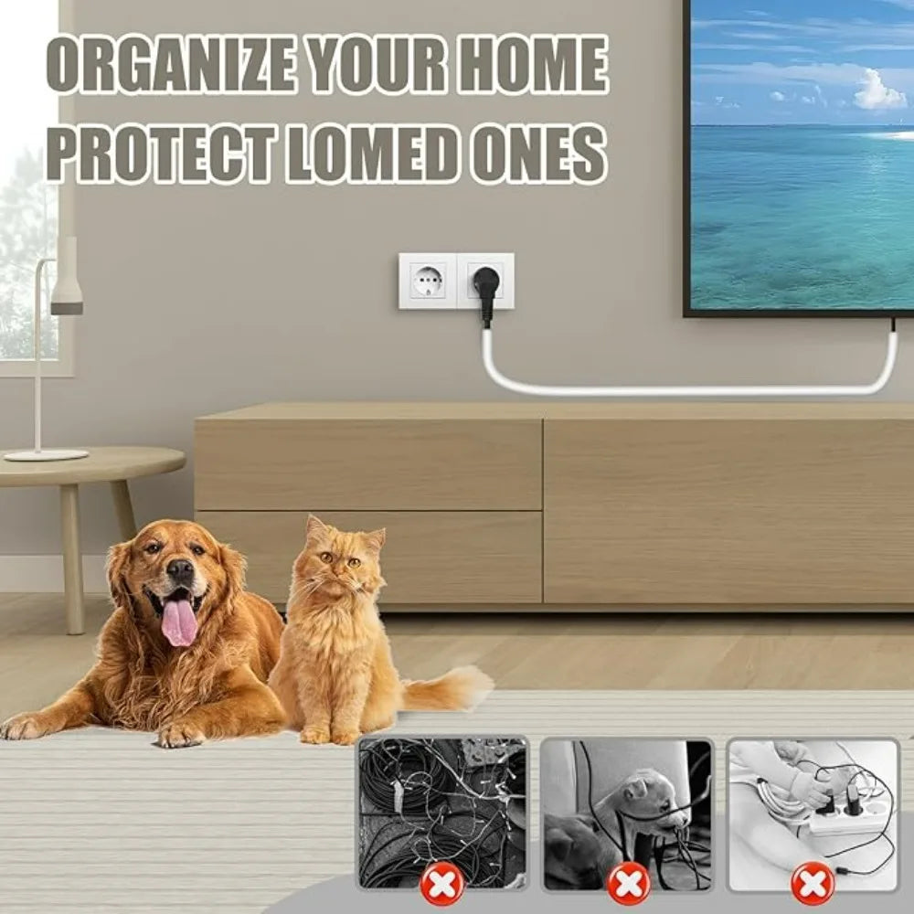 Arc Floor Cable Protector Invisible Flexible Cable Tray PVC Self-adhesive Anti-Step Protector Wire Organizer Home Decoration Qme