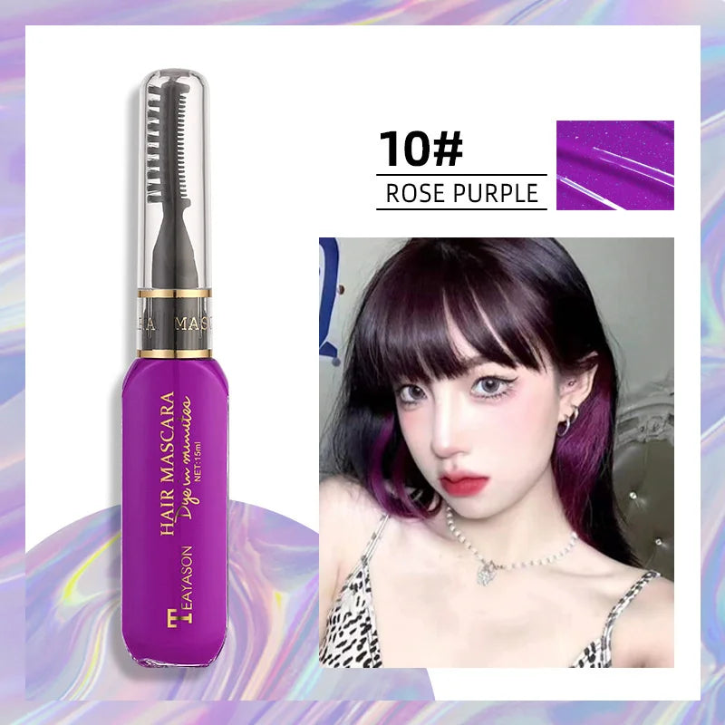 13 Colors One-off Hairs Color Disposable Hair Coloured Mascara Beauty Tool Washable Non-toxic DIY Hair Wax Blue Grey Purple Qme 10