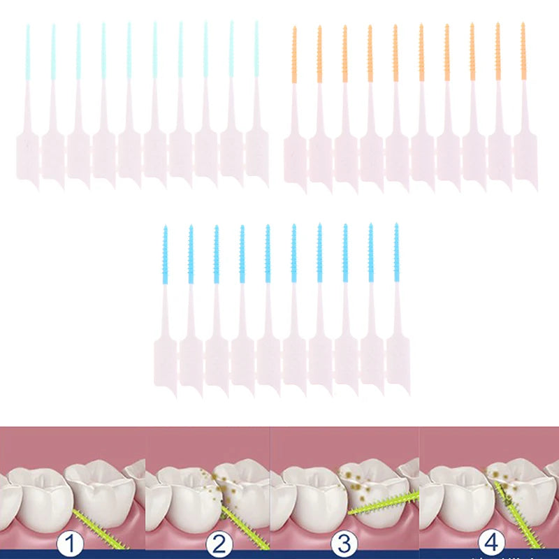 20 Between Teeth Oral Care Toothpick Interdental Brush Cleaning Qme