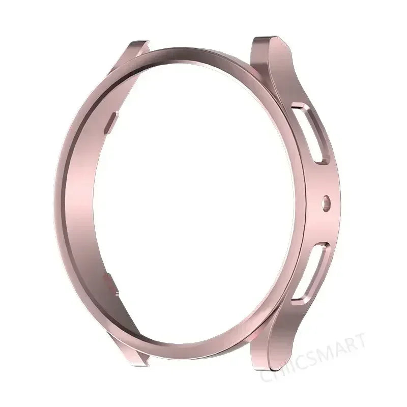 Bling Case for Samsung Galaxy Watch 6 4 Case 40mm 44mm Accessories Fashion Two Rows Diamond bumper Galaxy Watch 5 6 40 mm Cover Qme Rose Pink02 Watch 6 Classic 47mm
