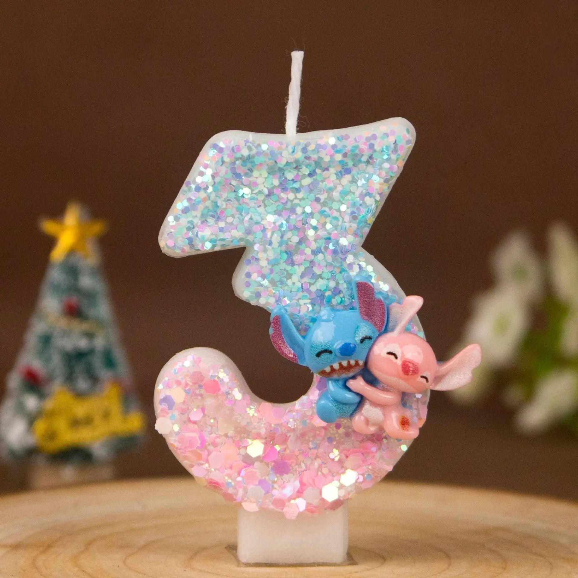 Stitch and Lilo Couple-Themed Number Candles Creative “Hugging” Candles for Birthday Cakes Festive Candles Qme 3