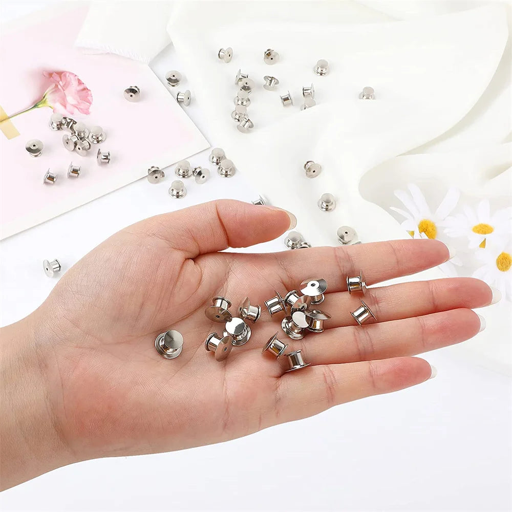 10/30/50pcs Safety Brooch Lock Metal Pins Back Keeper Caps Clasps for DIY Jewelry Making Accessories Findings Supplies Crafts Qme