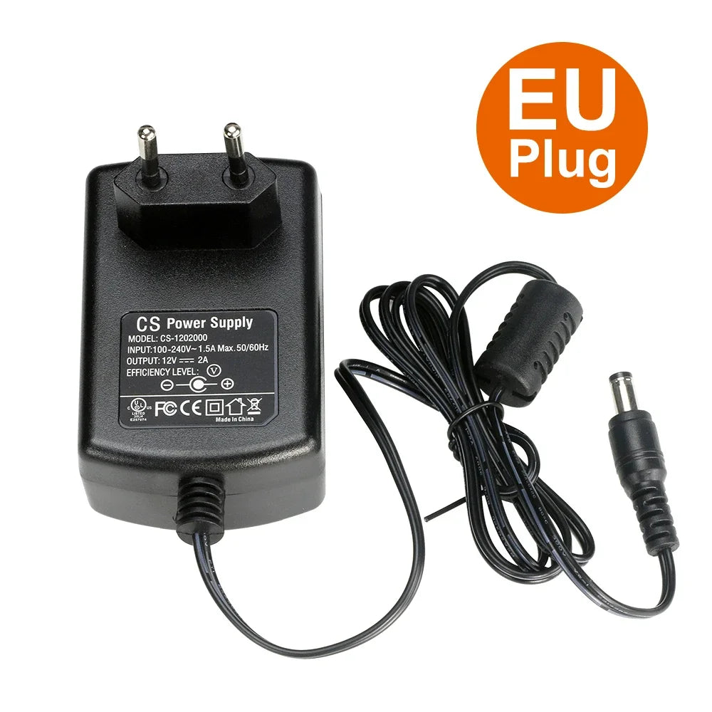 ESCAM DC 12V 2A Power Supply Adaptor 12V Security Professional Converter EU / US / UK / AU Adapter For CCTV Camera CCTV system Qme