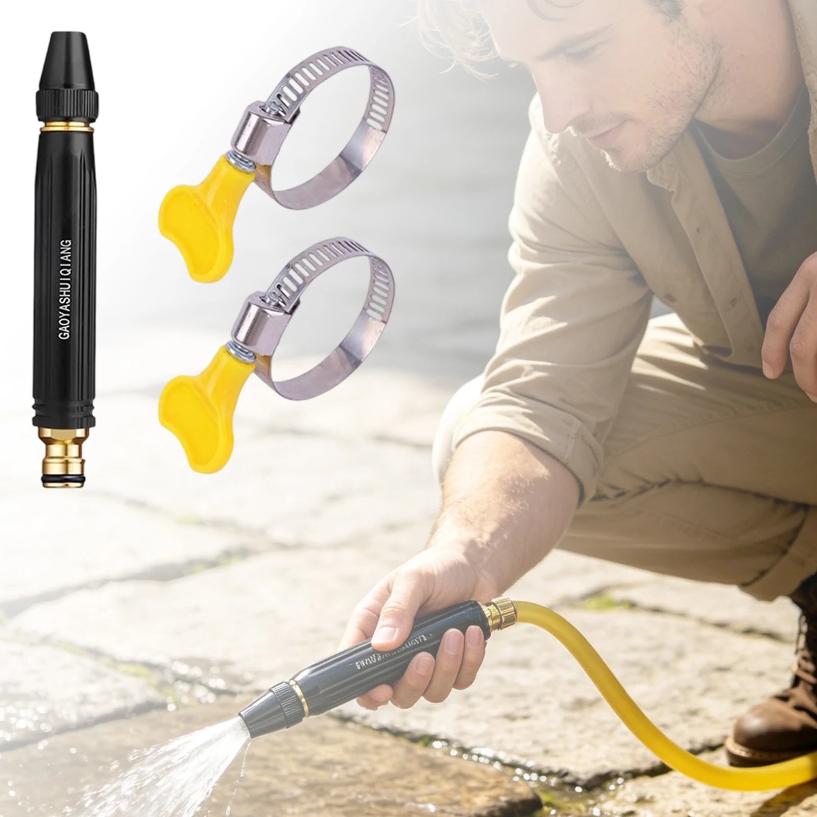 High Pressure Sprinkler Nozzle for Garden and Car Water Gun Nozzle Household Multipropose Cleaning Pipe Accessories Qme as shown