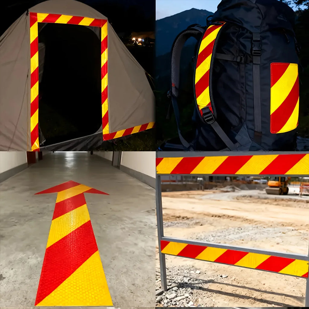 Reflective Twill Lattice Tape Waterproof Self-Adhesive Safety Warning Sticker Conspicuity Mark for Truck Vehicle Warning Qme
