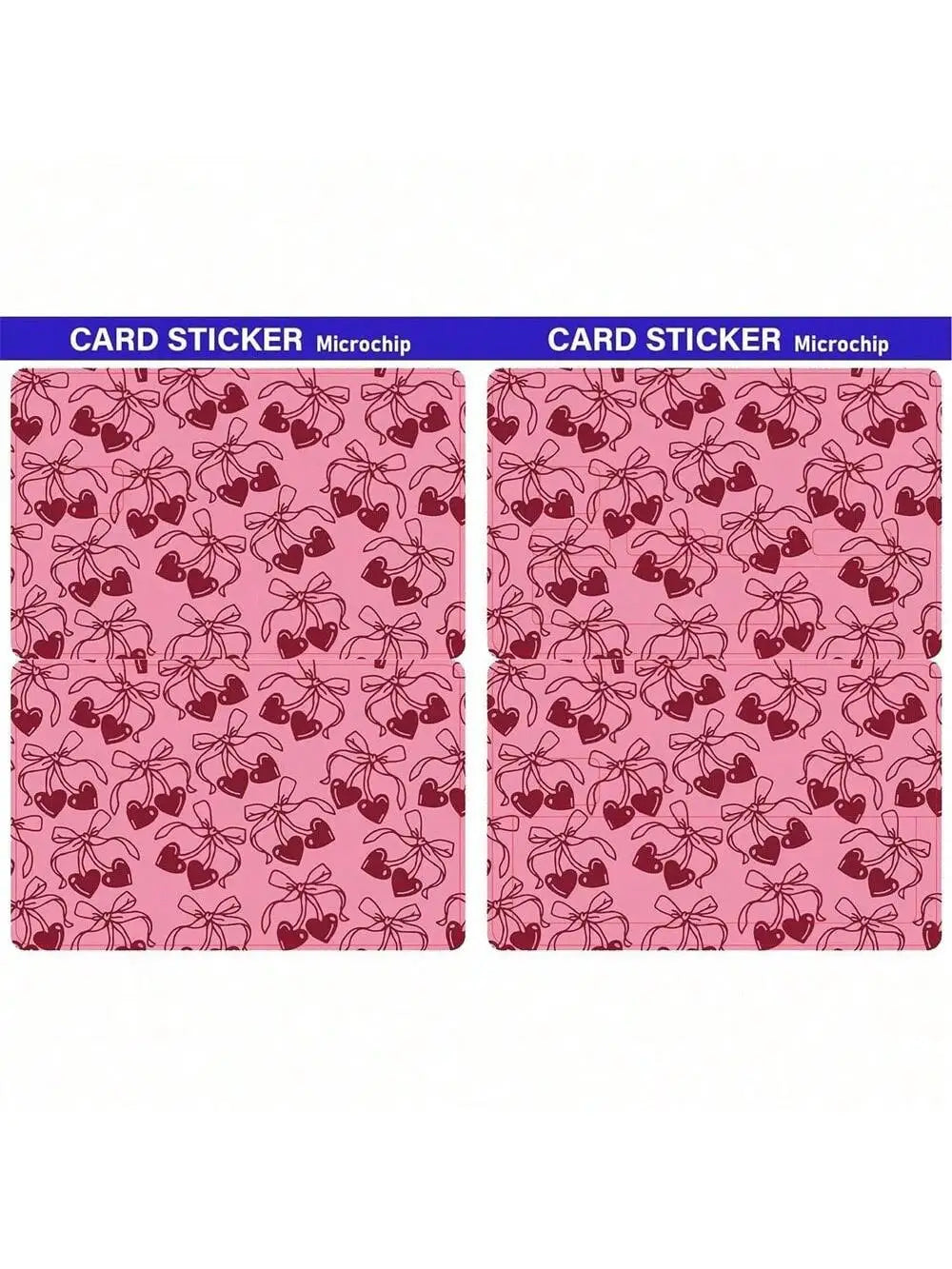 Cherry Bow Small Chip Credit Card Stickers Slim Waterproof Qme 1pc