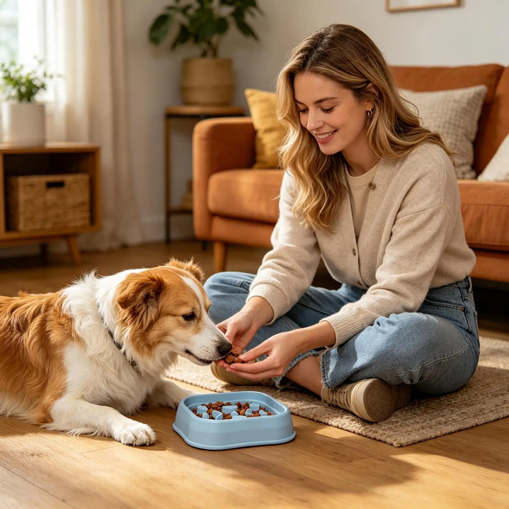 Slow Feeding Dog Bowl Non-slip Puzzle Cat Dish Feeder Water Small Qme