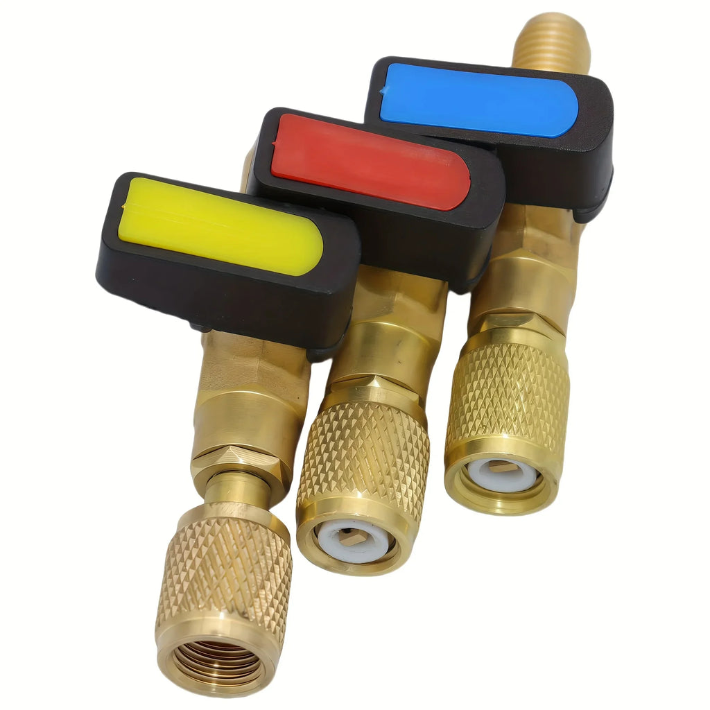 Mythtiger Copper Air Conditioner Refrigerant Filling Valve Kit - R410a & R32R22 Safety Ball Valve Adapter with Liquid Tube Qme