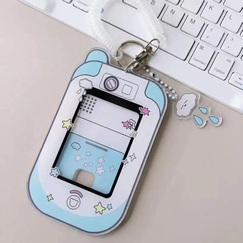 Cute Camera Shaped Clear Photocard Holder Acrylic Material Coil Qme A2