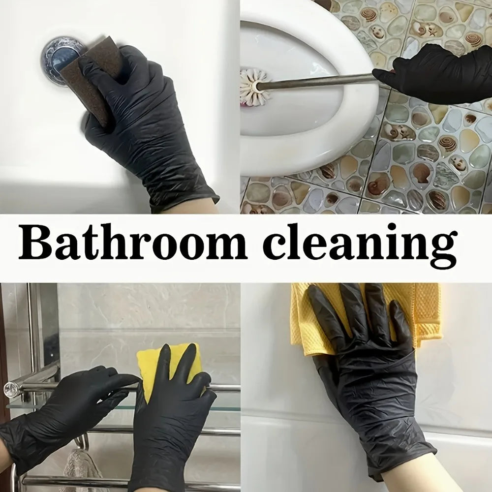 50/100Pcs Disposable Nitrile Gloves,Durable Household Cleaning Gloves,Garden Planting and Digging Non-slip Dirt-resistant Gloves Qme