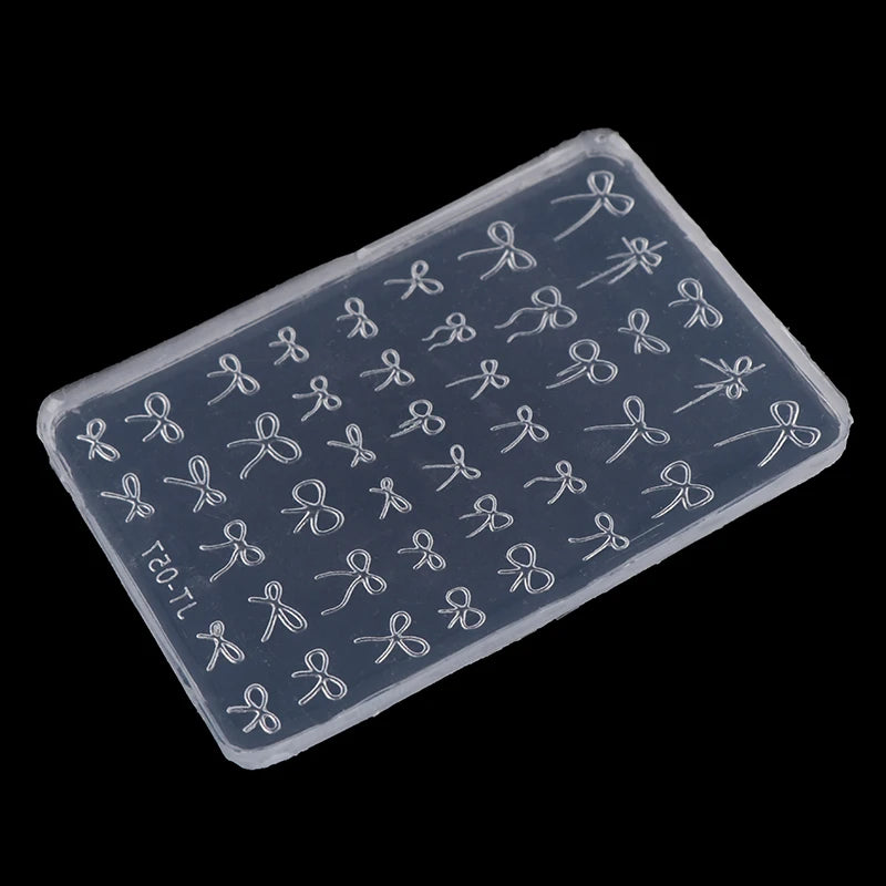 DIY Design Bowknot Mold 3D Carving Stamping Plates Manicure Art Qme