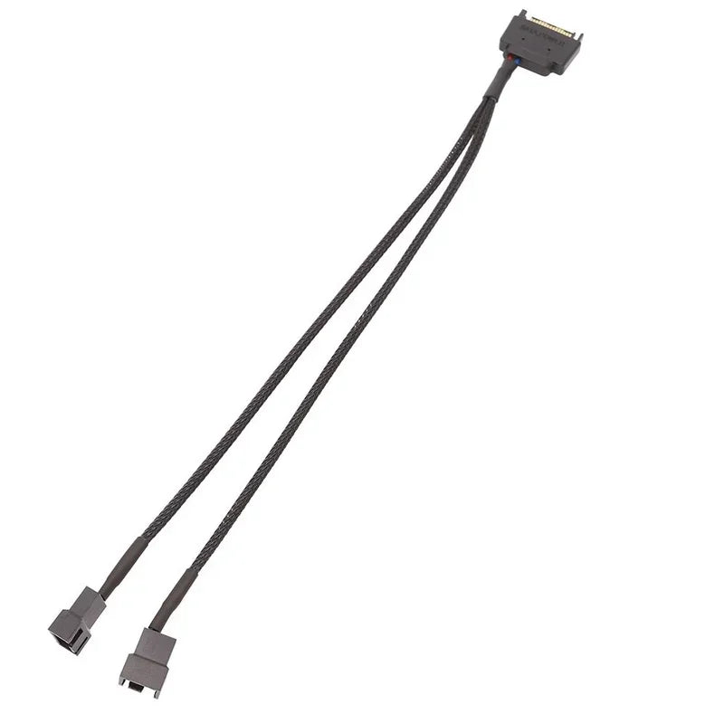 Black Sleeved 30cm Cooler Cooling Fan Splitter Power Cable 12V 4-Pin To 6 Port 3Pin/4Pin Connector for Molex IDE Computer PC DIY Qme