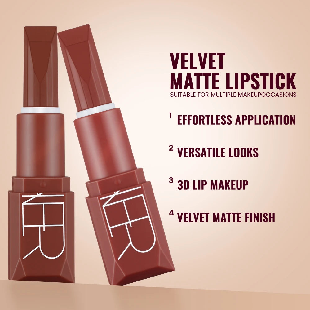 Velvet Lipstick Duo Creamy Smooth Application Pigment Long Lasting Qme