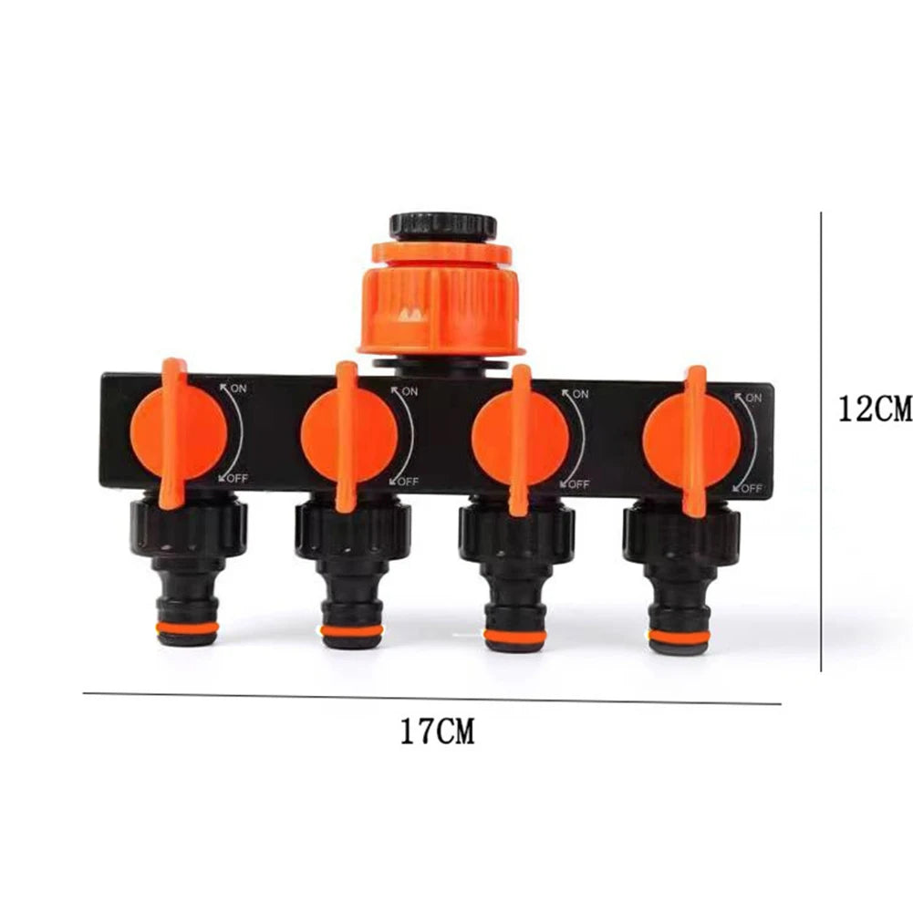 4-Way Water Hose Splitter Faucet Connector Garden Hose Pipe Splitter Garden Irrigation Fittings For Lawn Irrigation Qme