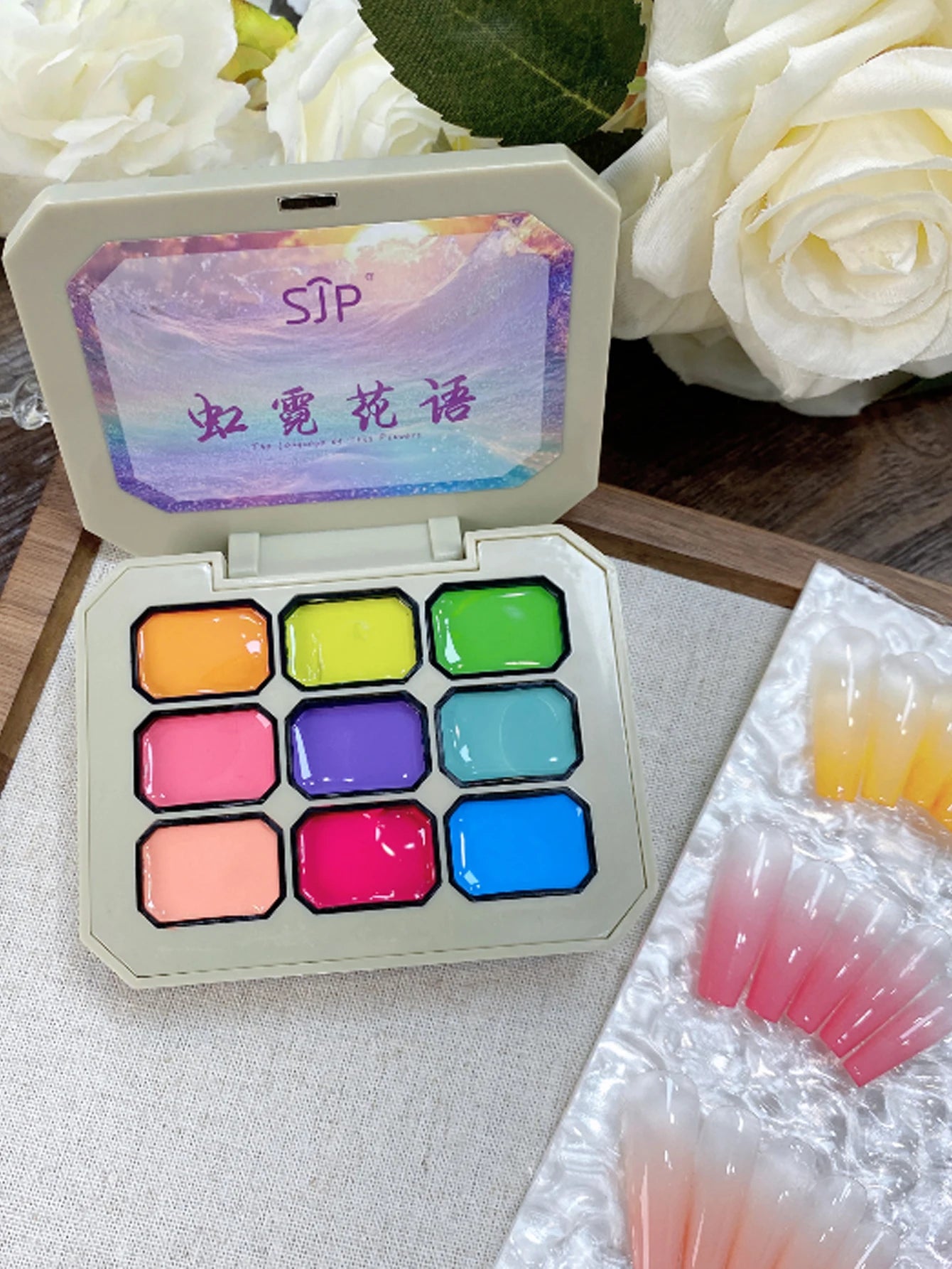 5 9 Colors Solid Nail Polish Palette Peelable UV LED Lacquer Salon Qme 16