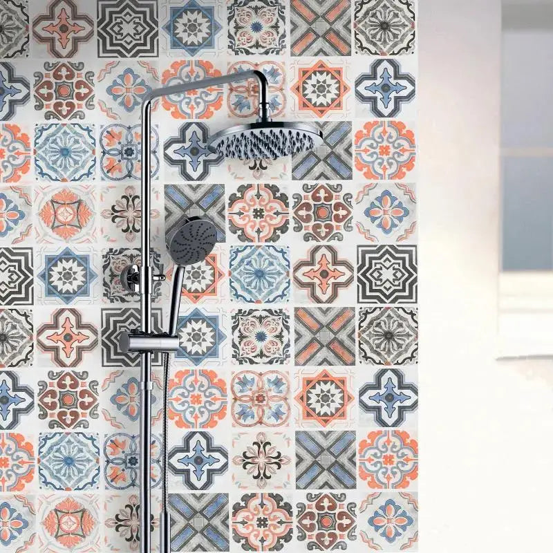 40cm Wall Stickers Big Roll Wallpaper DIY Oil-proof Floor European Style Tiles Bathroom Self-adhesive PVC Home Decoration Decor Qme