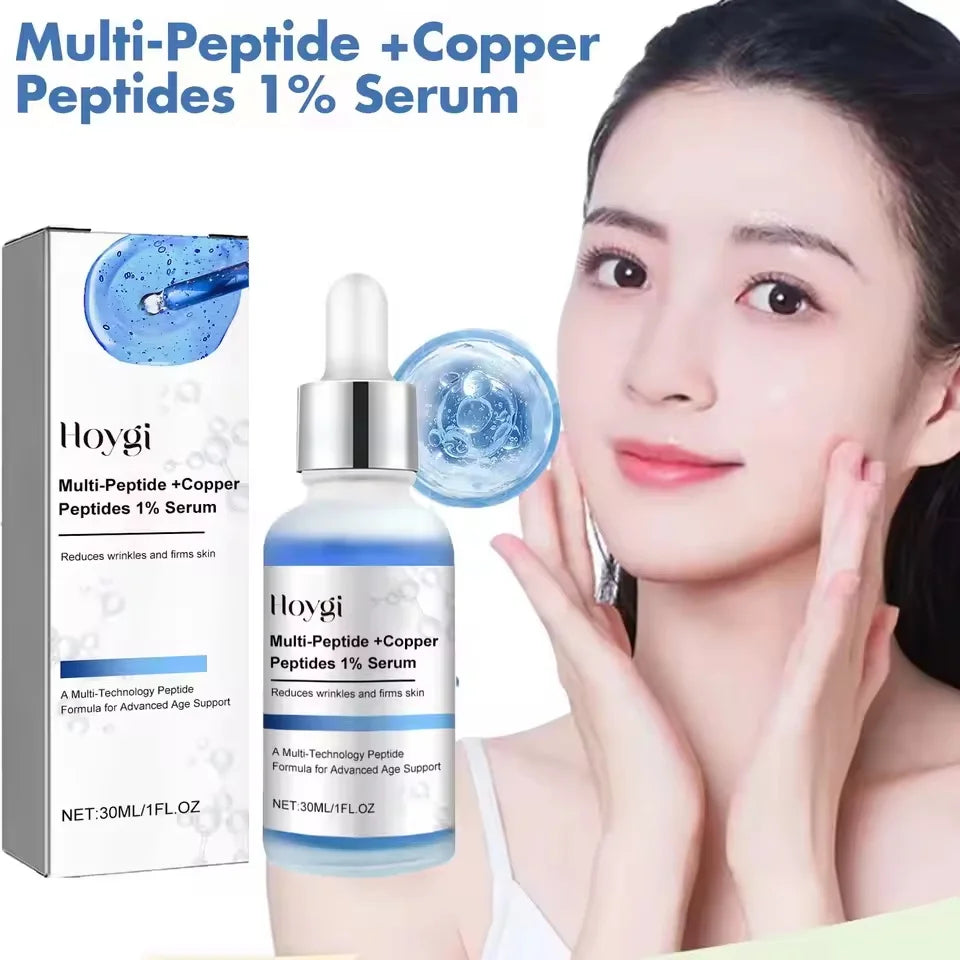 Blue Copper Peptide Serum Anti Wrinkle Shrink Pores Skin Care Rejuvenation Hyaluronic Acid Brightening Spot Moisturizing Serum Qme